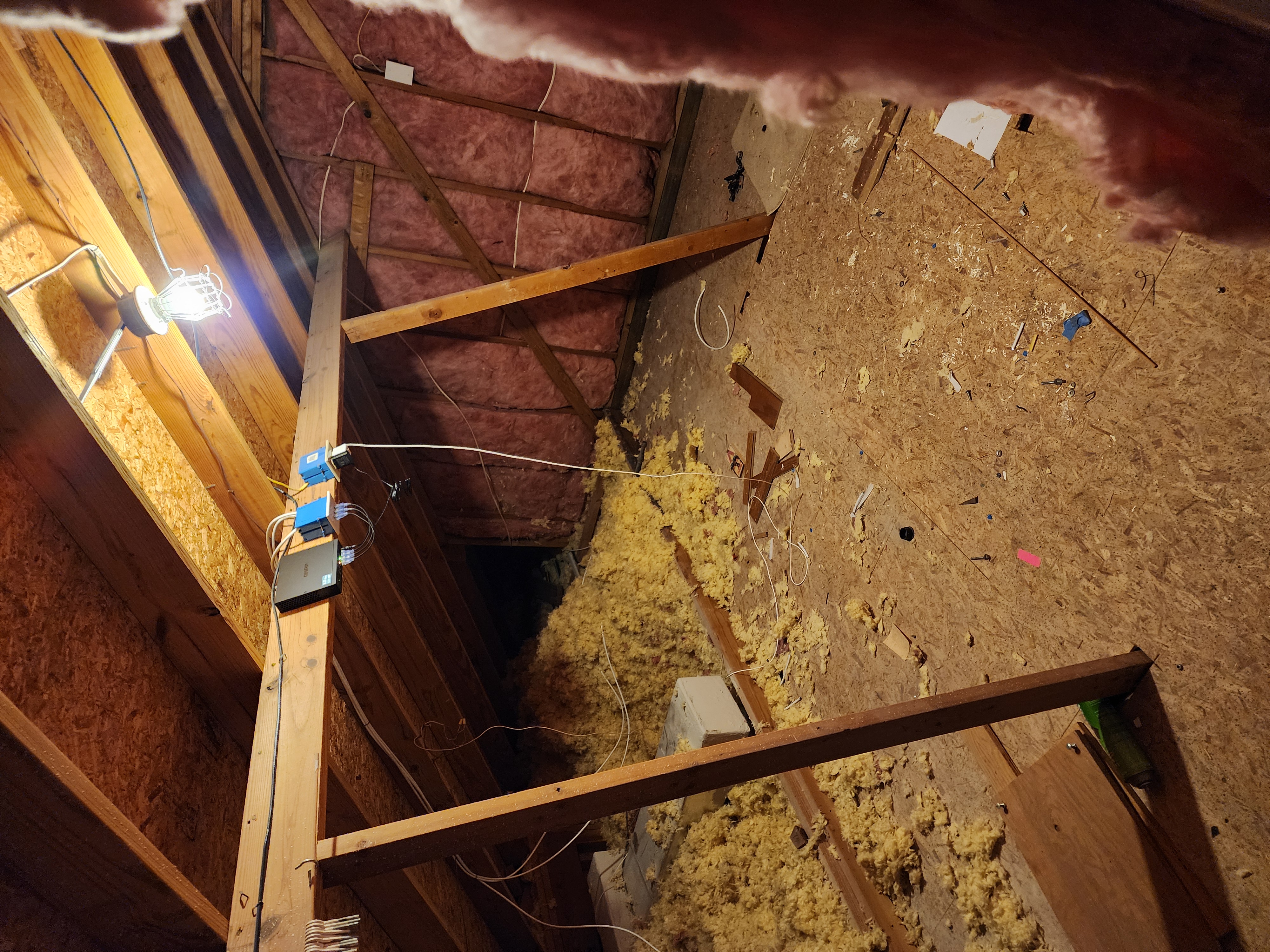 The unfinished attic space before the build